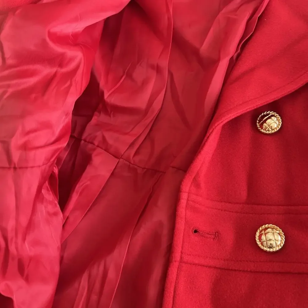 GRACE KARIN Women Lapel Double-Breasted Trench Coat Jacket Teal Red XL / New!! - Picture 12 of 16